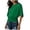 Vert, variante sur T-shirt Décontracté Surdimensionné à Manches Courtes Col Rond Smocké Couleur Unie Coupe Ample