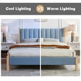 thumbnail image 7 of Queen Size Platform Bed Frame with Linen Upholstered Headboard, Strong Metal & Wooden Slats Support, Heavy Duty Feet, No Box Spring Needed/Noise-Free/Easy Assembly, Eco Friendly Packaging, Light Blue, 7 of 7