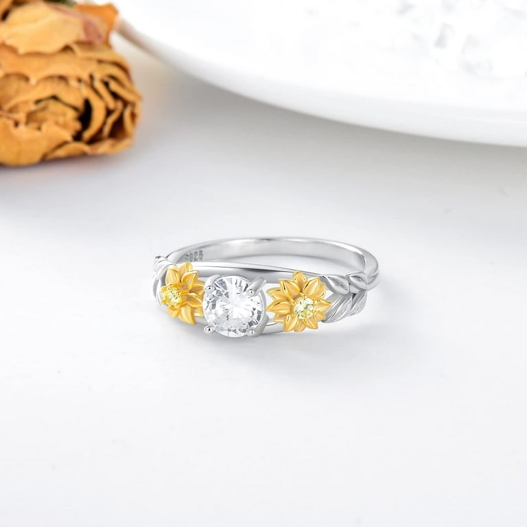 Crystal clearance sunflower ring