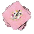 thumbnail image 2 of Carolines Treasures CK4139FC Eastern German Shepherd Pink Flowers Foam Coaster Set of 4 3 1/2 x 3 1/2 multicolor, 2 of 4