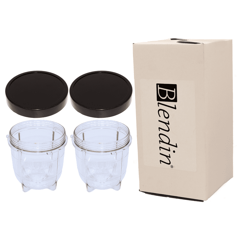2 Pack Short Cup with Black Jar Lid, Compatible with Original