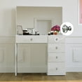 thumbnail image 2 of Boahaus Matilda Modern White Vanity Makeup Desk (Crystal Knobs), 2 of 5
