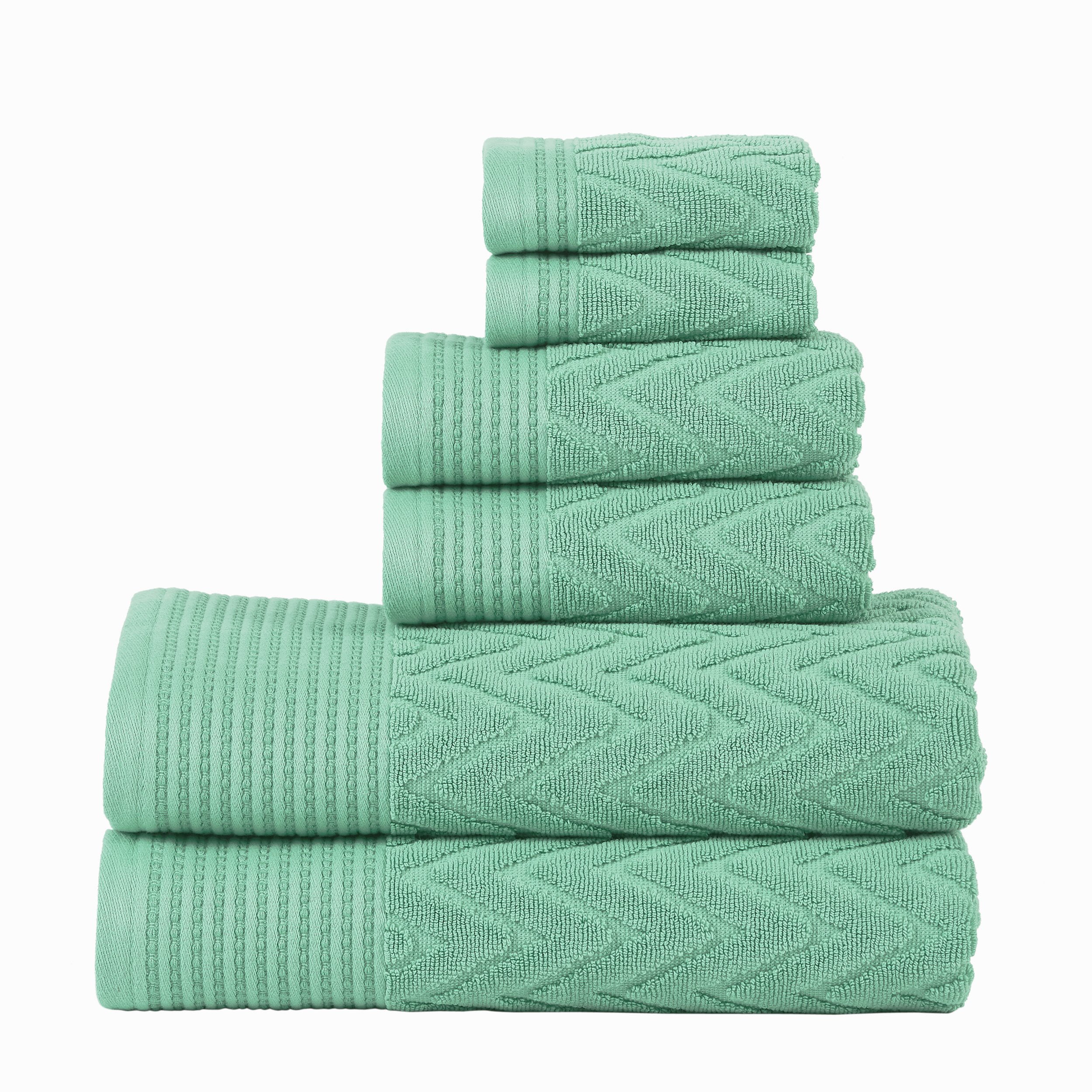 Chevron Plain Dye 7 Piece Deluxe Towel Bale Set 550gsm Cotton Combed Bale Set 