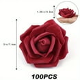 thumbnail image 2 of 100 Pcs Artificial Rose Flower Heads, Real Looking Foam Fake Roses for DIY Wedding Baby Shower Centerpieces Arrangements Party Tables Home Decorations, 2 of 10