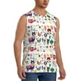 thumbnail image 2 of Gaeub Alpaca Flower Men's Sleeveless Muscle Shirts Workout Tank Tops, Odor Protection and Comfortable - Small, 2 of 8