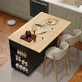 thumbnail image 4 of Rolling Kitchen Island with Drop-Leaf Countertop – 47.2" Mobile Kitchen Cart on Wheels with Charging Station, Pull-Out Shelves, Drawers, Spice Rack, and Organizer Divider, 4 of 6