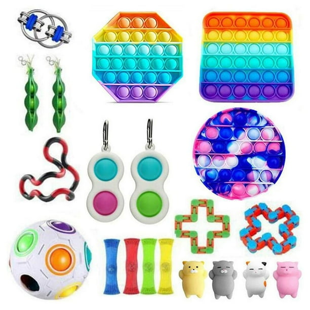 20pcs Pack Fidget Toys Conjunto de juguetes sensoriales Antiestrés Relief Fidget Toys