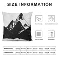 thumbnail image 6 of Acheng Adventure Throw Pillow Cushion Cover, Explore Lettering Wild Forest Simple Mountains Nature Theme, Decorative Square Accent Pillow Case, Black White,2 Pcs White, 6 of 6