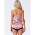 thumbnail image 4 of DARING DIVA Satin Lace Sleeveless Spaghetti Strap Cami Loungewear XS Pink, 4 of 7