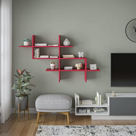 

bafwm Warren Modern Light Mocha Wall Shelf 32.5 H x 59 W x 8.5 D/Wall /Shelving Unit