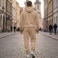 thumbnail image 5 of Dwelliawo Sweat Suits for Men 2 Piece Hoodie and Sweatpants Solid Color Full Zip Sweat Pullover Hoodies Jogging Athletic Pants Set Relaxed Fit Winter Suit with Pockets Khaki M, 5 of 7