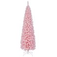 thumbnail image 1 of Gymax 7 FT Artificial Pink Christmas Tree w/ 635 Branch Tips Folding Metal Stand, 1 of 10
