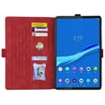 thumbnail image 5 of SaniMore Case for Lenovo Tab M10 Plus 3rd Gen 10.6 inch 2022 TB-125F/128F, PU Leather Embossed Butterfly Shockproof TPU Back Card/Pen Holder Anti-slip Stand Full Protective Wallet Cover, Red, 5 of 8