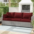 thumbnail image 6 of Snubbull 8-piece Patio Furniture Cushions, Replacement Outdoor Cushions for 3-Seat Sectional Sofa, Waterproof & Zipped, 25.6"*23.6"*4", Burgundy, 6 of 8