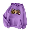 thumbnail image 5 of Hoodies Sweatshirts for Women Leopard Love Heart Print Sweatshirt Hooded Drawstring Sweatshirt Pullover with Pockets pullover hoodie, 5 of 5