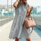 thumbnail image 5 of Vestido Midi De Verano Vestido elegante para mujer Vestido casual con volantes Vestido sin mangas Club Party Dress (Gris XXL) Cgtredaw para Mujer Gris T XXL, 5 of 6