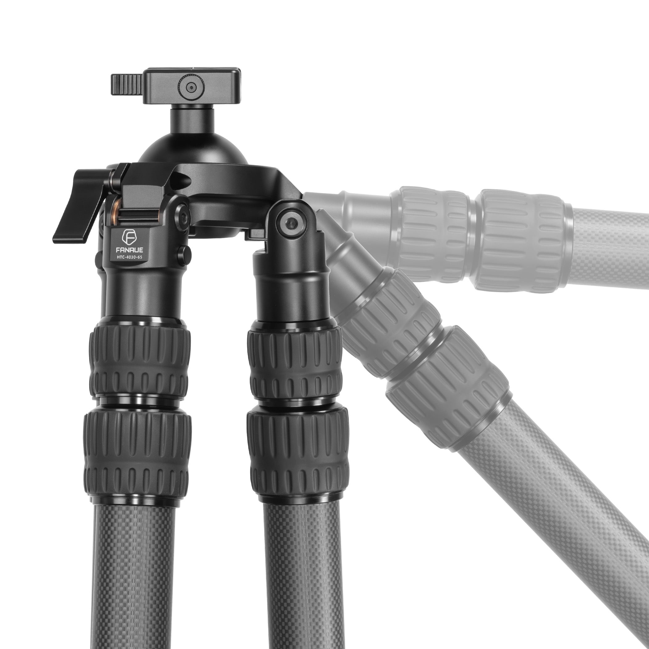 FANAUE Carbon Fiber Tripod with 65mm Ball Head, Inverted Leg Design for Stable Hunting and Shooting Support HTC-4030-65