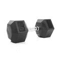 thumbnail image 1 of Mega Fitness Haltère Hexagonal en Caoutchouc 50 lb Poignée Moletée Simple Gym à Domicile, 1 of 5