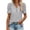 Grey, variant on Women's Summer T Shirts Puff Short Sleeve Polo Button V Neck Solid Dressy Casual Tops Grey L