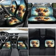 thumbnail image 2 of Yuyamidu Highland Cow Car Seat Covers Full Set with Steering Wheel Cover Blue Flower Car Carpet Mats Seat Belt Pads Handbrake Cover Set Auto Cup Holders, 15 PCS, 2 of 6