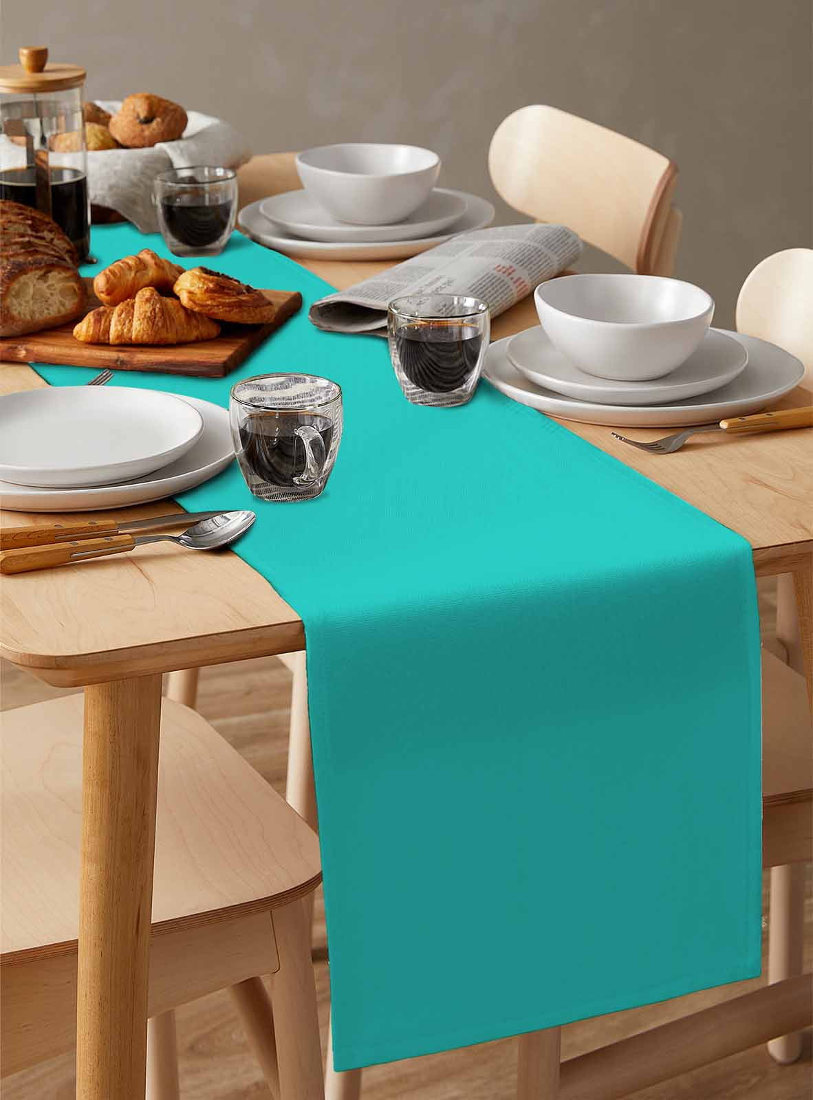 Table Runner Aqua Green Table Decoration for Kitchen Dinning Simple Style Table Decoration for Indoor Outdoor Party Wedding Decor 13x90 Inch