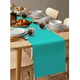 thumbnail image 6 of Ldtrchee Turquoise Table Runner 70 Inches, Modern Pure Turquoise Bed Runner Dresser Scarves Tabletop for Indoor Outdoor Parties/Ceremony/Banquet, 13" x 70", 6 of 8