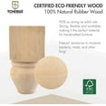 thumbnail image 5 of 5 inch / 12cm Wooden Furniture Legs, Tchosuz Pack of 4 Unfinished Solid Wood Turned DIY Replacement Bun Feet with M8 Hanger Bolts & T-Nuts or Sofa Couch Cabinet Recliner Ottoman Riser, 5 of 6