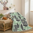 thumbnail image 2 of Boho Abstract Colorful Floral Throw Blanket, Vintage Retro Patchwork Green Flower Botanical Geometric Aesthetic Groovy Flannel Throw Blanket for Chair Bed Sofa Couch, 60X90IN, 2 of 4