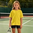 thumbnail image 2 of Cethrio Girls Outfit Sets Short Sleeve, Solid Color 2 Piece Summer T-shirts and Shorts Sets Yellow Size 8, 2 of 8