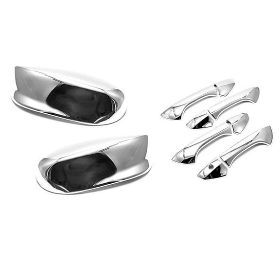 Combo Chrome Top Half Mirror 4DR Handle Covers For 2008-2012 Honda Accord