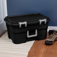 thumbnail image 5 of Sterilite Footlocker, 14 Gallon Plastic Storage Container with Latching Lid, Black, 6 Pack, 5 of 10