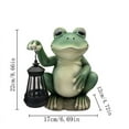 thumbnail image 3 of YOHAVEN Lantern Frog Solar Lamp, Outdoor Resin Garden Statue with LED Lighting for Patio Lawn Yard Decoration, Solar Powered Night Decor, 3 of 8
