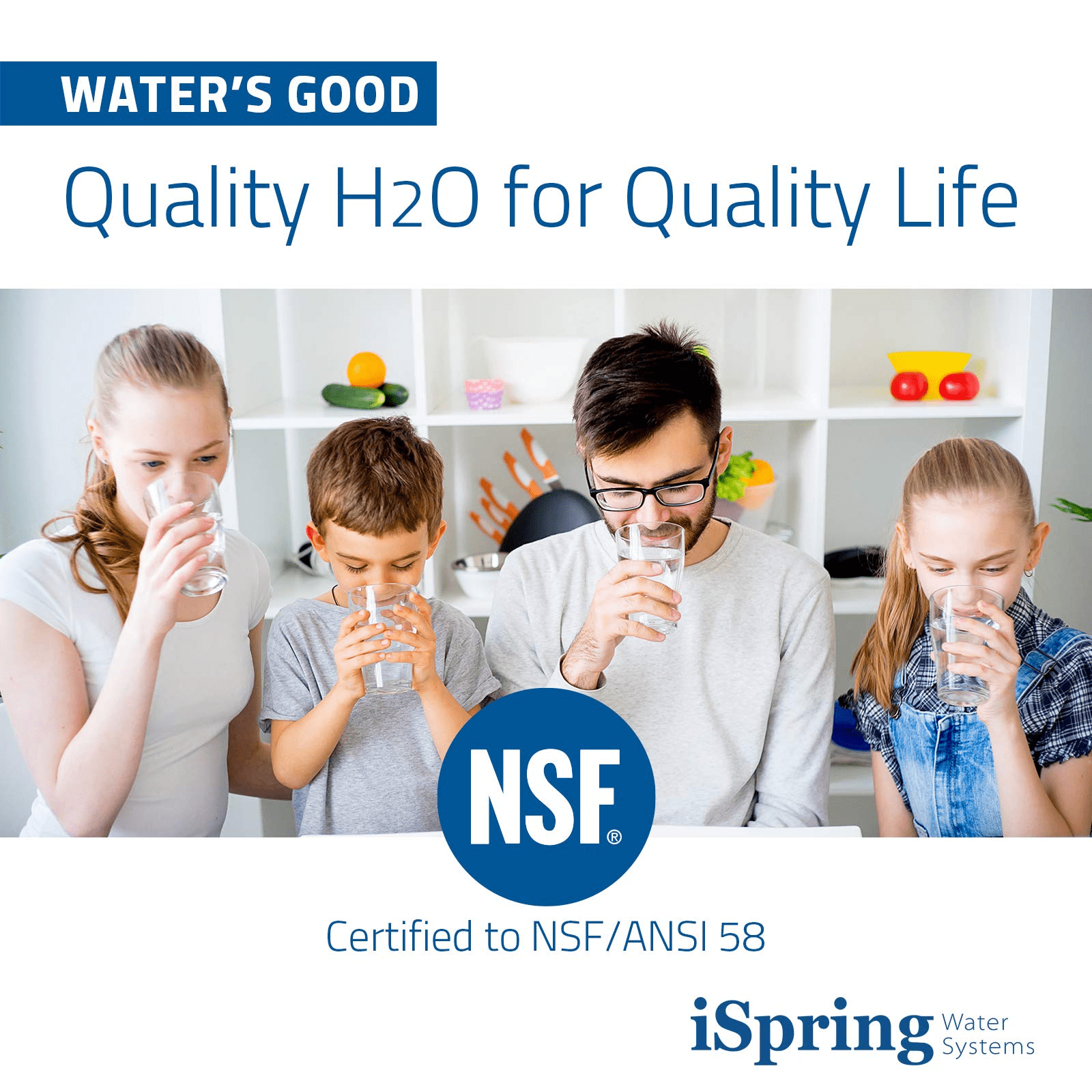 iSpring RCC7, NSF Certified, 75 GPD High Capacity 5-Stage Reverse Osmosis System