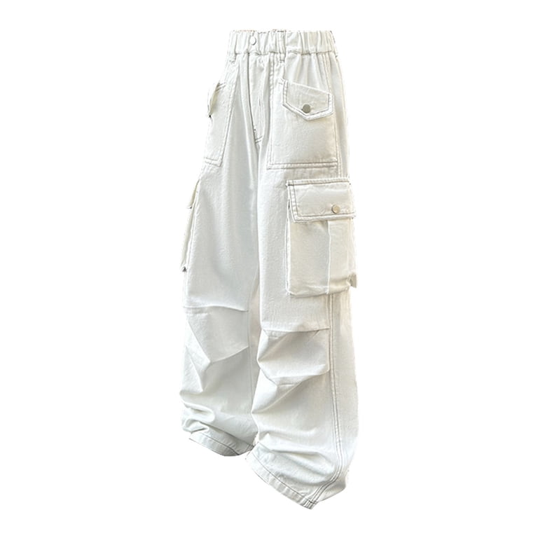 Women's Baggy Wide Leg Loose Cargo Pants Y2K Clothing Multi-Pocket