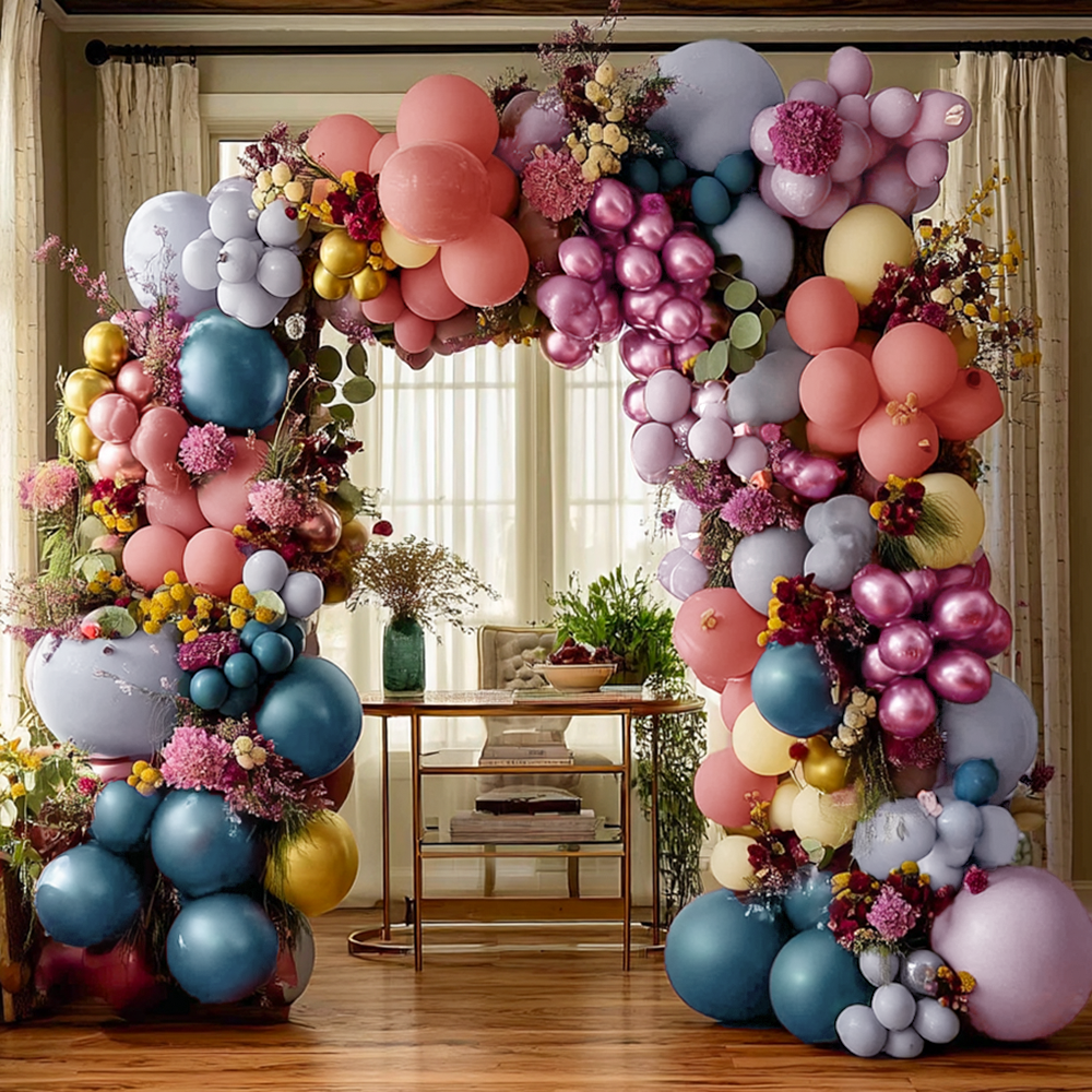 Pastel Balloon Arch Garland Kit Pink Purple Blue Balloons for Wildflower Baby Shower Birthday Garden Tea Spring Party Decorations