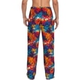 thumbnail image 3 of Goofa Colorful Hawaii Palms Printed Soft Pajama Pants for Men, Wide Leg Comfy Casual Lounge Yoga Pants-X-Large, 3 of 9