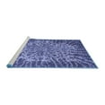 thumbnail image 2 of Ahgly Company Machine Washable Indoor Square Abstract Blue Modern Area Rugs, 5' Square, 2 of 4