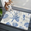 thumbnail image 3 of 2x3 Ft Entryway Area Rug, Blue Seashells Kitchen Rug Runner Washable Floor Mat, Coastal Nautical Ocean Starfish Coral Non Slip Indoor Door Mat Throw Carpet for Bathroom Living Room Bedroom, 3 of 8