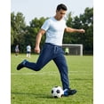 thumbnail image 4 of Xidunhg Men's Navy Sweatpants, Blue Contrast Side Stripe, Quick Dry Straight Leg Gym Casual Pants with Zipper Pockets, 4 of 10