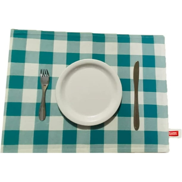 Keeble Outlet Set of 4 Buffalo Plaid Placemats for Dining Table 100