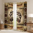 thumbnail image 2 of jejeloiu Wild Bear Paws Black Out Curtains,Rustic Farmhouse Curtains Pack of 2 (42x63 Each),Brown Bohemian Aztec Bedroom Curtains For Boys Kids,Ultra Soft Home Decor, 2 of 6