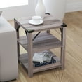 thumbnail image 3 of Merrick Lane Modern Farmhouse Engineered Wood End Table with Two Tiered Shelving and Powder Coated Steel Accents in Gray Wash, 3 of 12