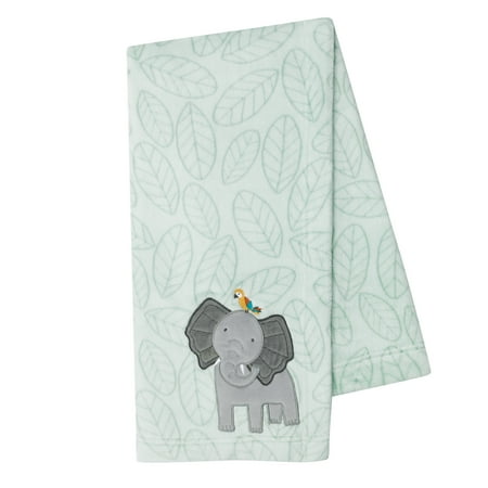 UPC: 0084122013377 | Lambs & Ivy Jungle Friends Appliqued Fleece Nursery Baby Blanket – Elephant