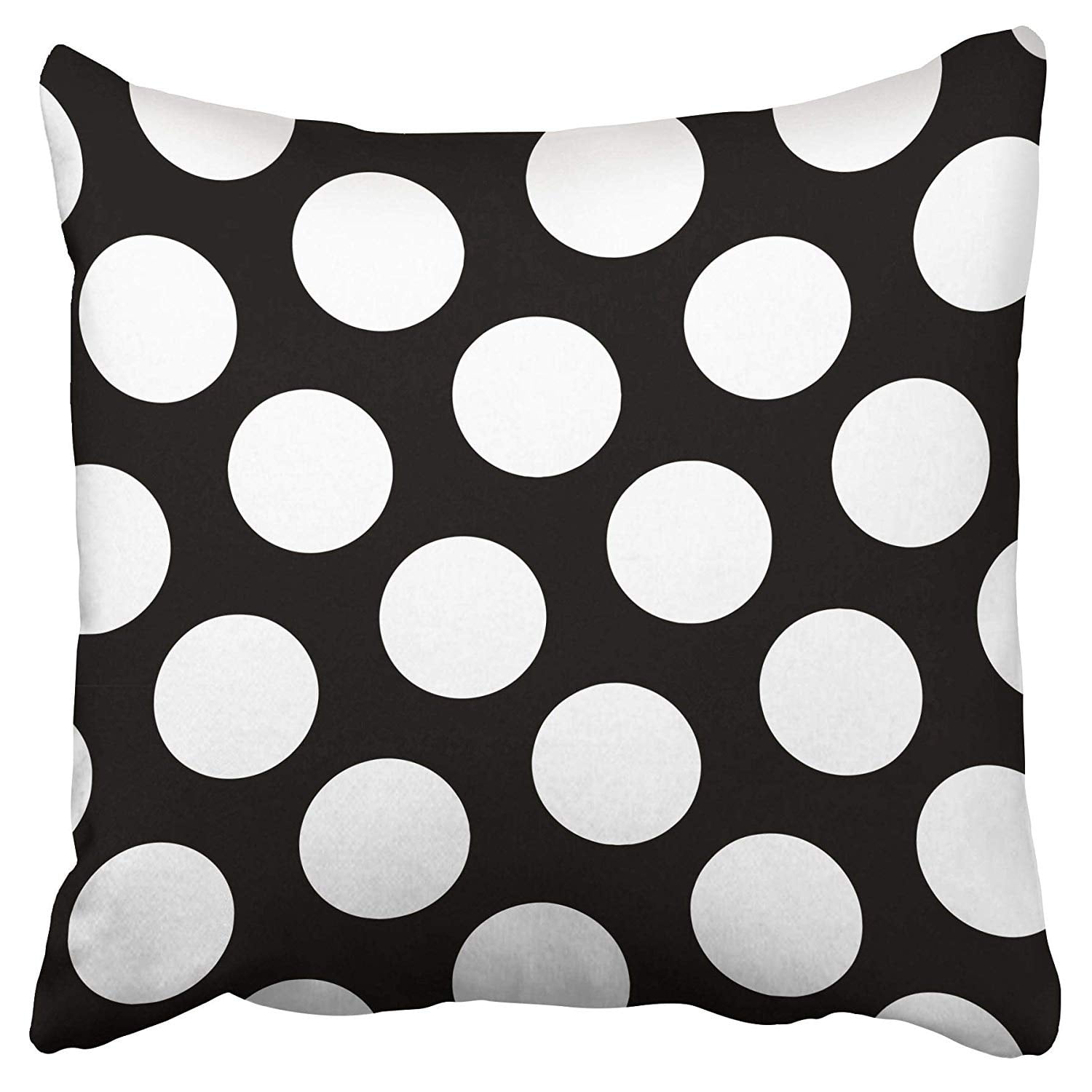 ECCOT Big Black and White Polka Dots Pillow Case Pillow Cover 20x20