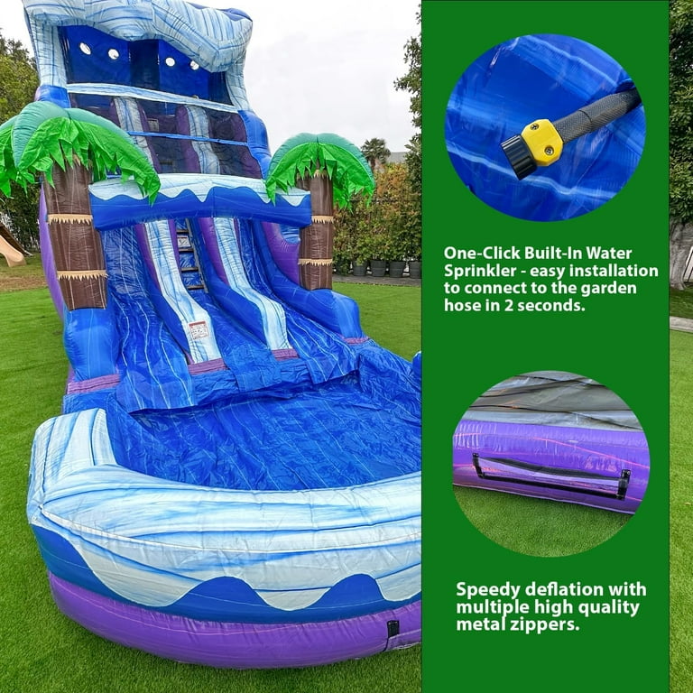 yum　スカイブルーXS XJUMP Commercial Grade Outdoor Water Slide, Dual Lane