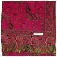 thumbnail image 2 of Falari Women's Reversible Paisley Woven Pashmina Shawl Wrap Scarf 80" x 27" Hot Pink, 2 of 3