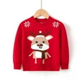 thumbnail image 6 of DHFJKG Toddler Boys Girls Christmas Sweater Cartoon Reindeer Warm Knitted Sweater Long Sleeve Crewneck Knitwear Comfort Tops, 6 of 9
