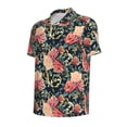 thumbnail image 2 of Balery Rose Flowers Printed Men’s Short Sleeve Polo Shirt, Midweight Men's Shirt,Golf Polo shirts -X-Large, 2 of 9