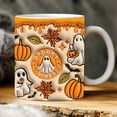 thumbnail image 5 of PEIBang Spooky Halloween Ghost Face Ceramic Coffee Mug 11.83 oz Orange Pumpkin Design Dishwasher Safe Gift for Halloween Party Decor, 5 of 6