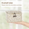 thumbnail image 4 of Wicker Shelf Baskets with Lid Handwoven Seagrass Storage Box Decorative Basket Bin Household Organizer for Bathroom Coffee Table Decor Organizer, X-small, 4 of 4